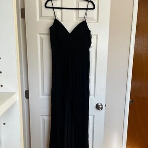 Nicole Miller black chiffon, high low cocktail dress, size 12, never worn